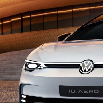 Fruntleuchten des Volkswagen ID. Aero.
