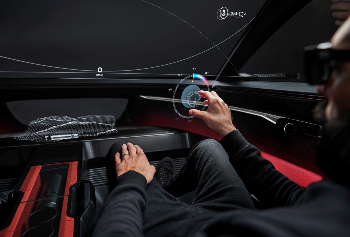 Innenraum des Audi Activesphere Concept mit Augmented Reality