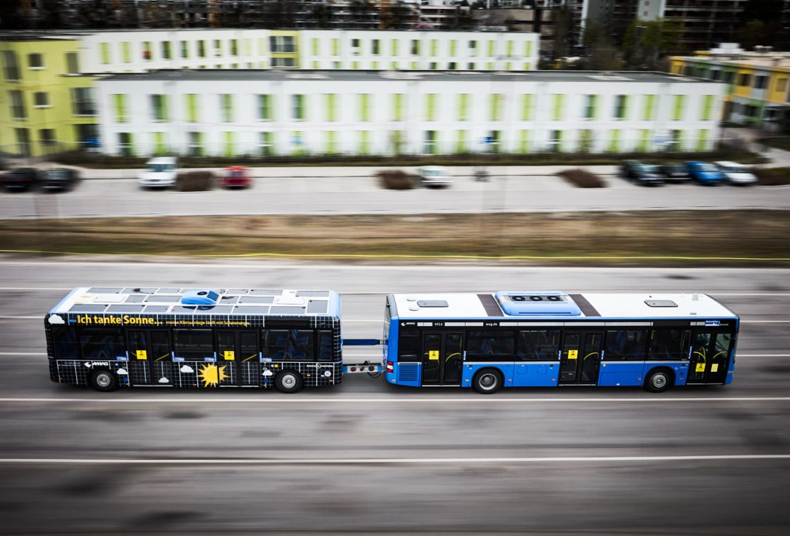 Sono Motors Solartechnologie auf einem Bus der Münchner Verkehrsbetriebe