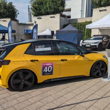 Ein gelber VW ID.3 beim Treffen des ID. Drivers Club in Locarno